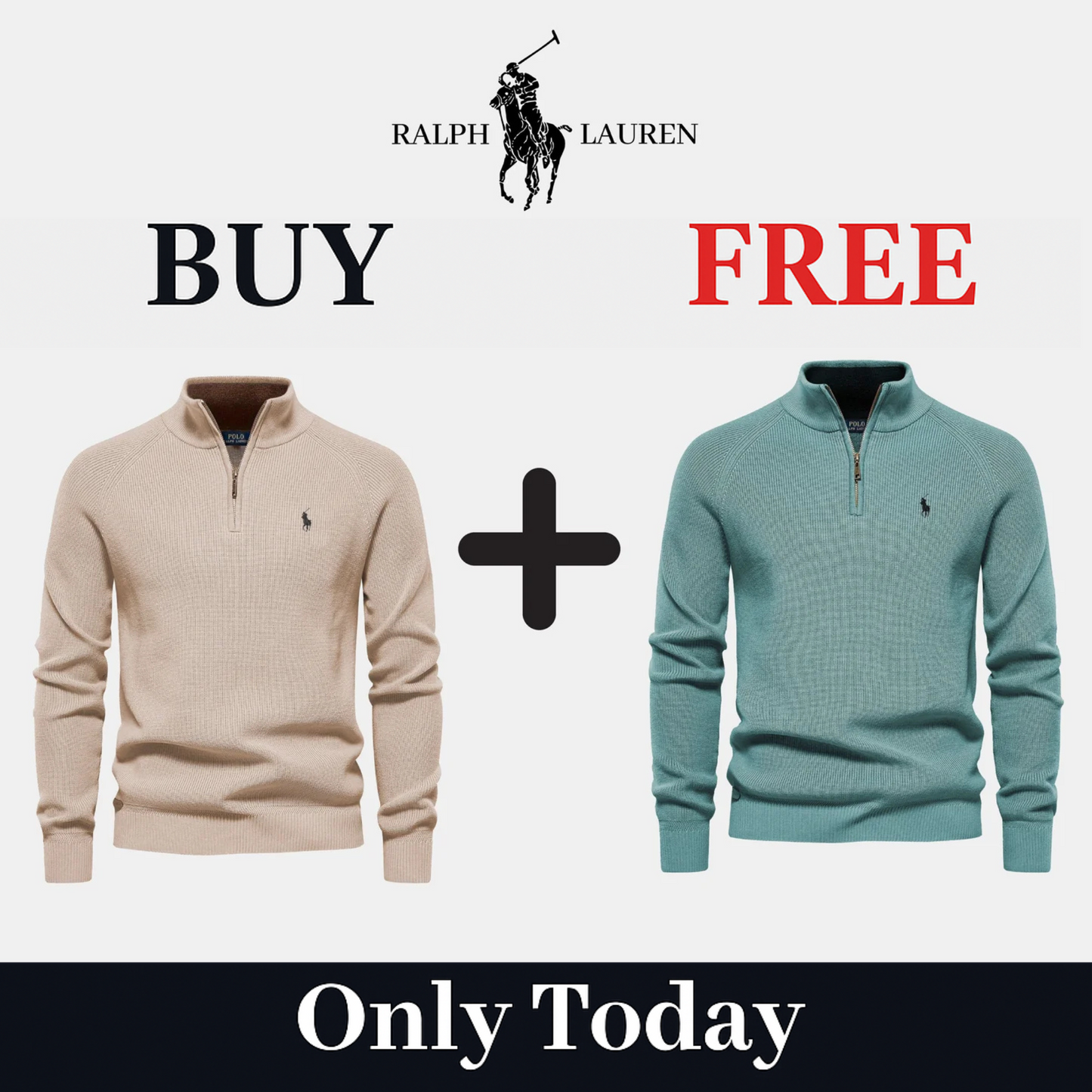 R&L 1+1 Zip Neck Sweater (CLEARANCE)