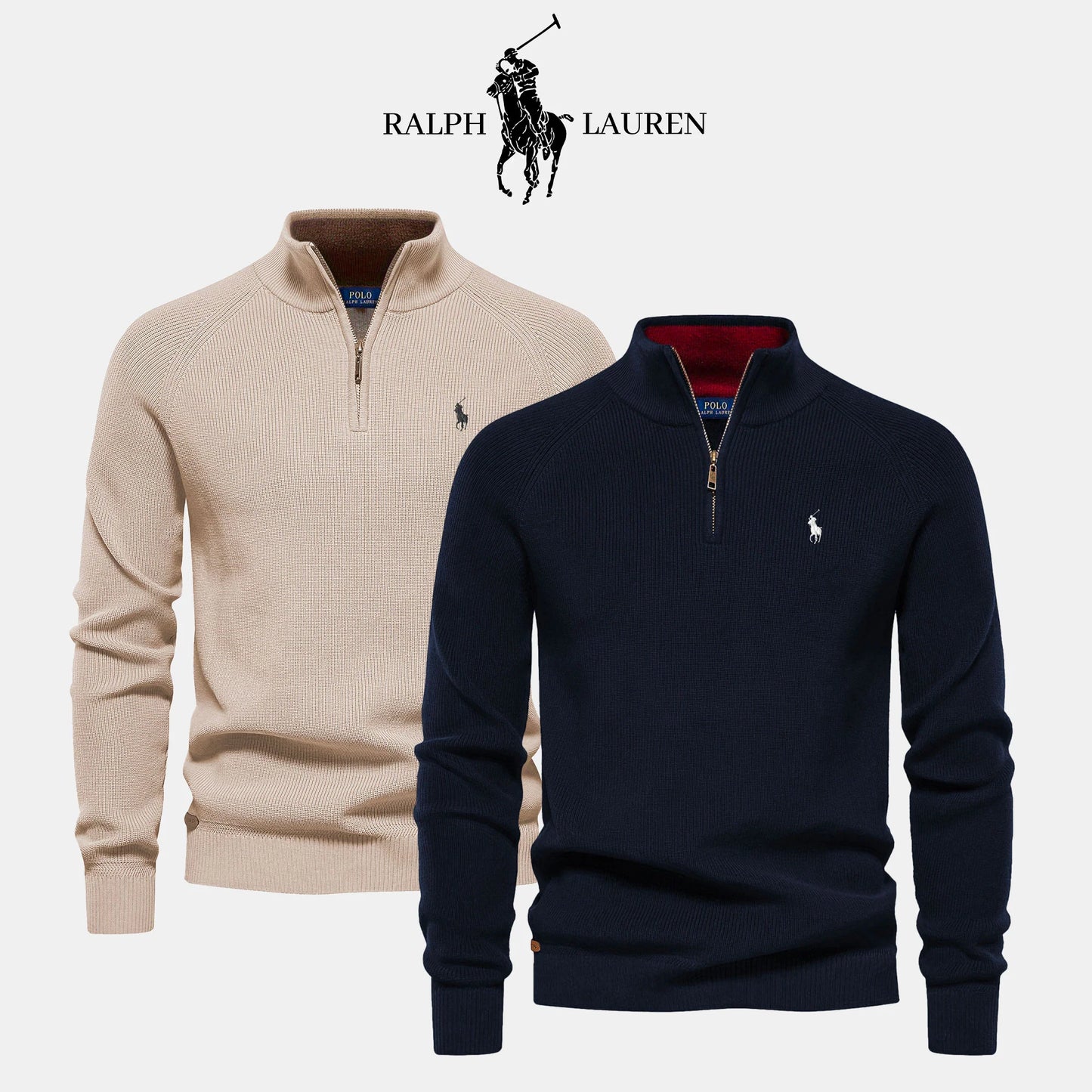 R&L 1+1 Zip Neck Sweater (CLEARANCE)